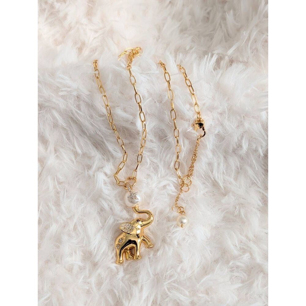 Kate Spade NY Winter Carnival Elephant Pearl Star Necklace